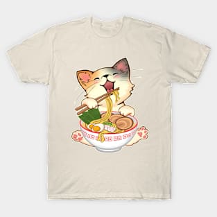 Kawaii Neko Cute Ramen Cat Japanese Noodle Anime Lover T-Shirt